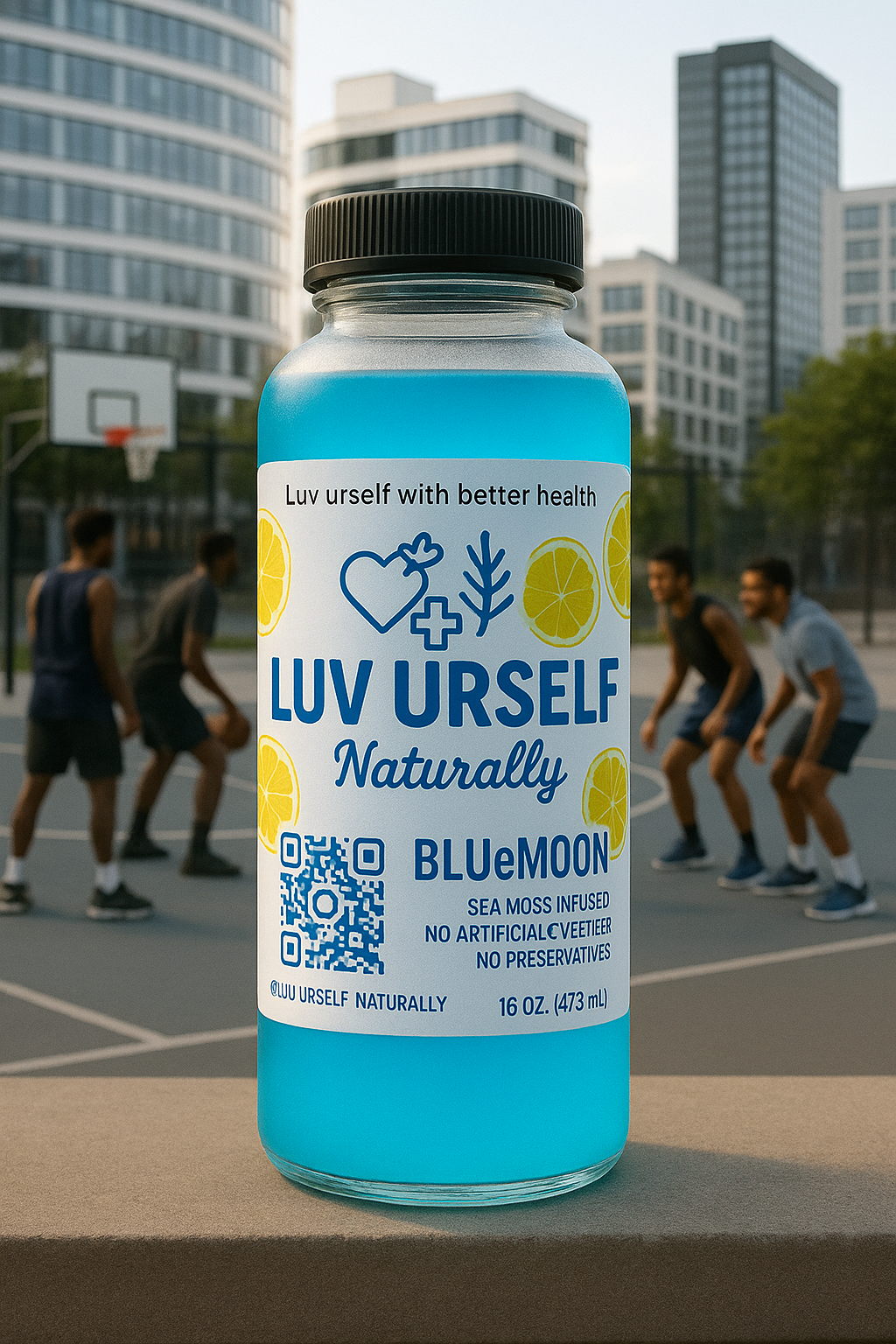 Blue Moon (lemon)- Sea Moss Drink (+Blue Spirulina) 4-pack 12oz