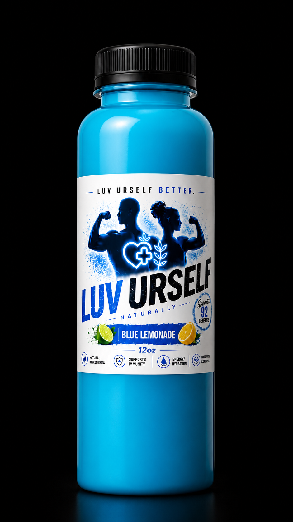 Blue Lemonade (Sea Moss+Blue Spirulina) 12oz 4-pack